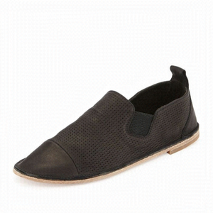 VINCE Iona Black Perforated Leather Slip On 7/37.5